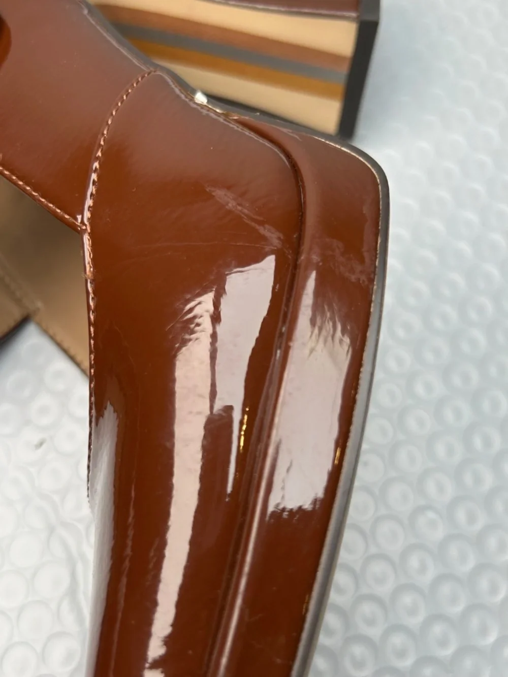 Share Sam Edelman Retro Burgundy Patent Platform Mary Jane Pump Heels Sz 8
